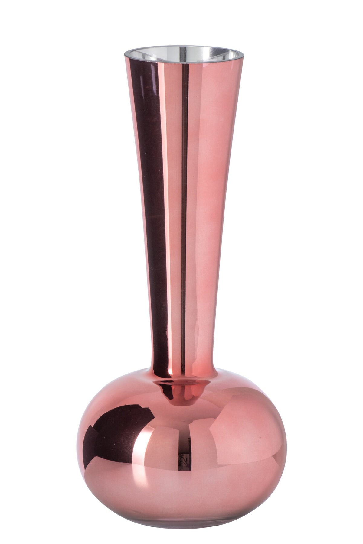 Vase Round Base Glass Pink