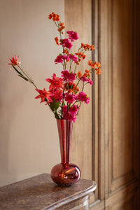 Vase Round Base Glass Pink