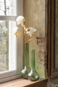 Vase Round Base Flask Glass Green Small