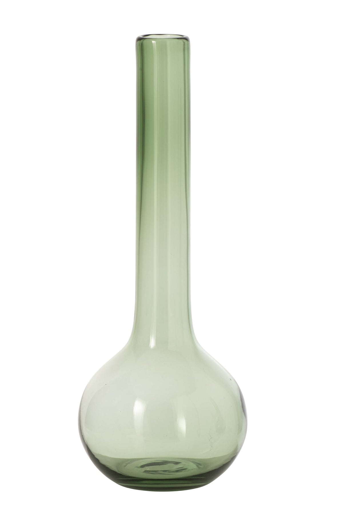 Vase Round Base Flask Glass Green Large