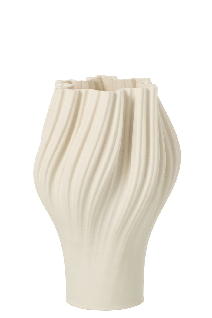 Vase 3D Printing Stoneware White Small