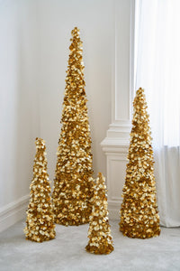 Tree Sparkling Polystyrene Gold Small