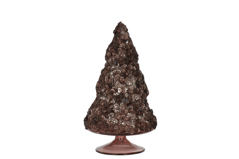 Christmas Tree Sequins Sugar Matte Dark Brown Large