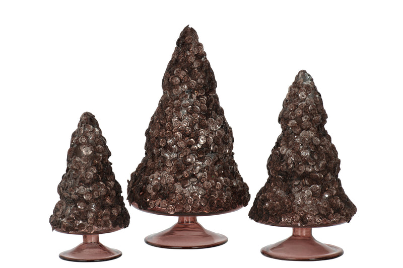 Christmas Tree Sequins Sugar Matte Dark Brown Large