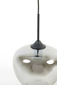 Hanging lamp Ø23x18 cm MAYSON glass smoked+matt black