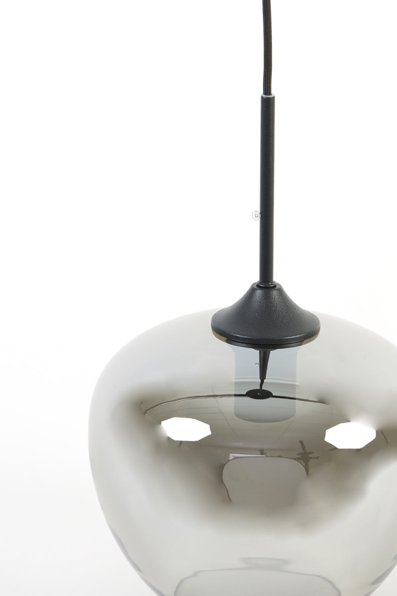 Hanging lamp Ø23x18 cm MAYSON glass smoked+matt black