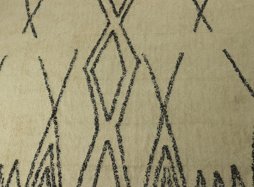 Vloerkleed Dubbel Ruit - 200x300 - Zwart/wit - Katoen