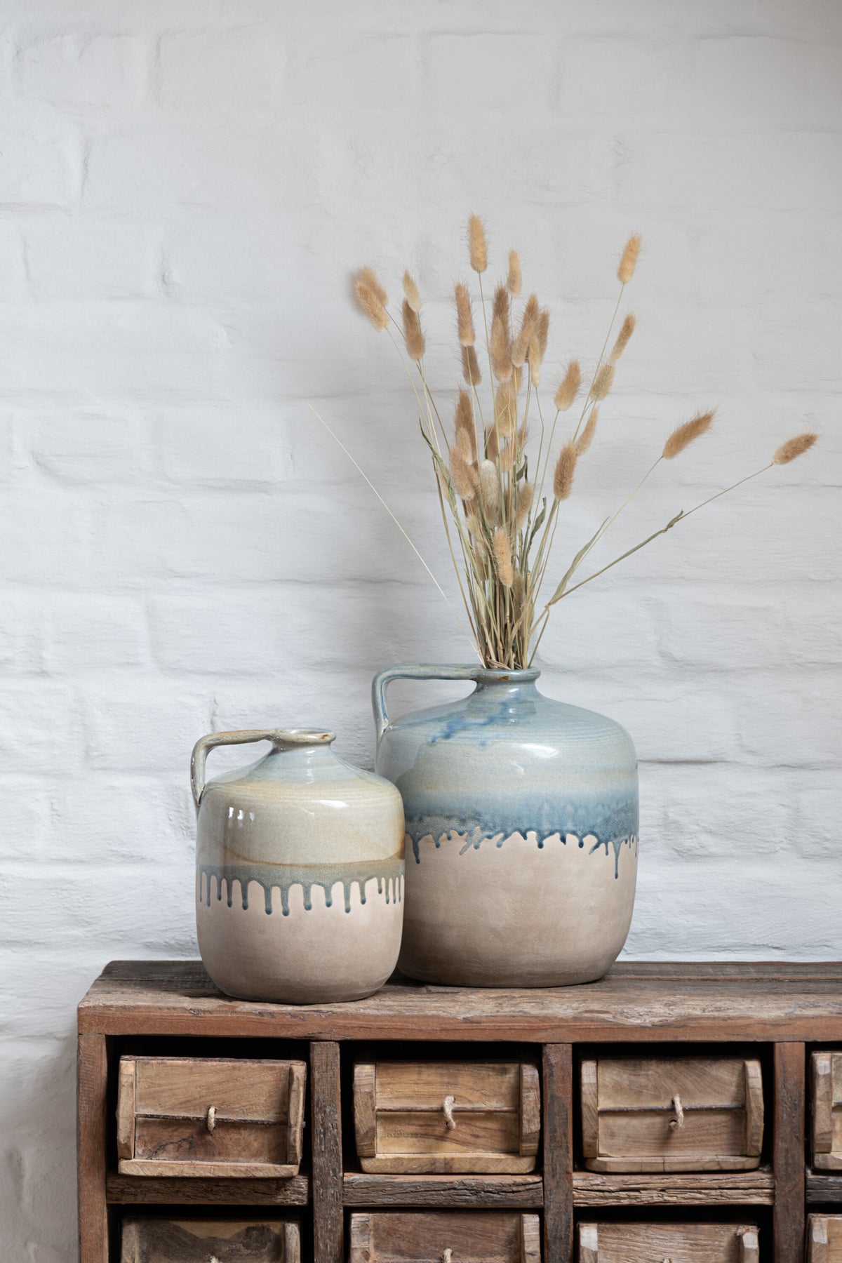 Jug Handle Ceramic Beige/Grey Small
