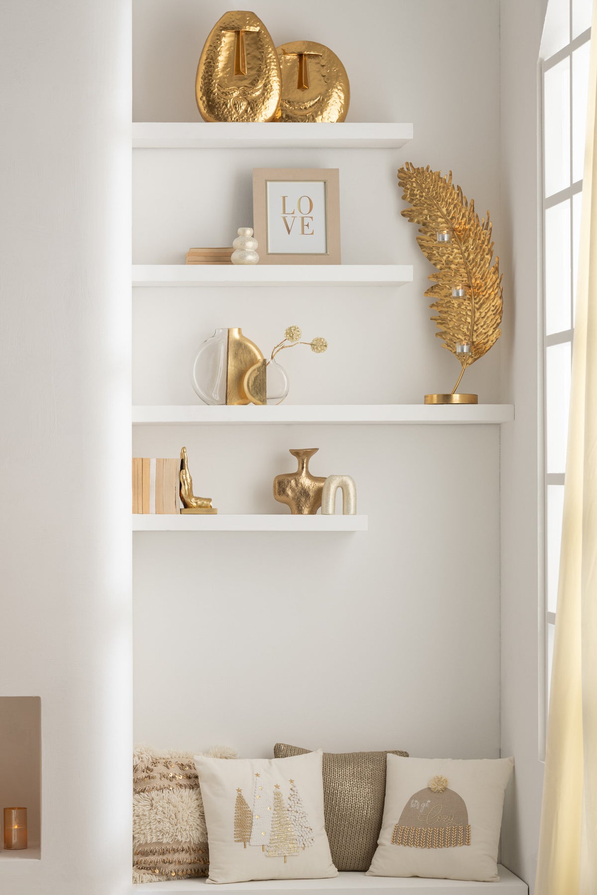 S/2 Bookend Hands Poly Gold