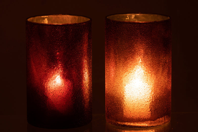 Hurricane Mirror Copper/Red Glass Large Assortment Of 2