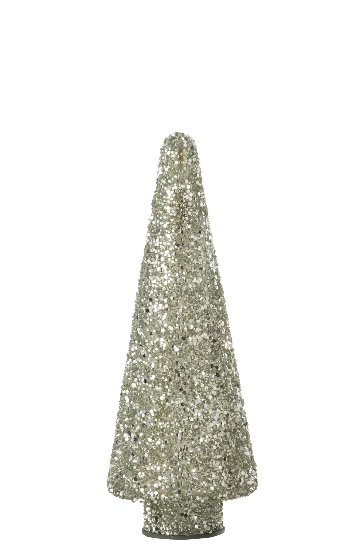 Xmas Tree Glitter Glass Silver Small