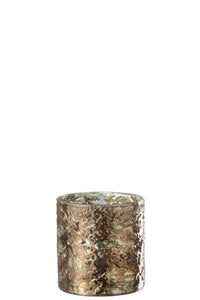 Tealight Holder Oxidized Cylinder Copper Small