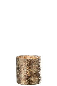 Tealight Holder Oxidized Cylinder Copper Small