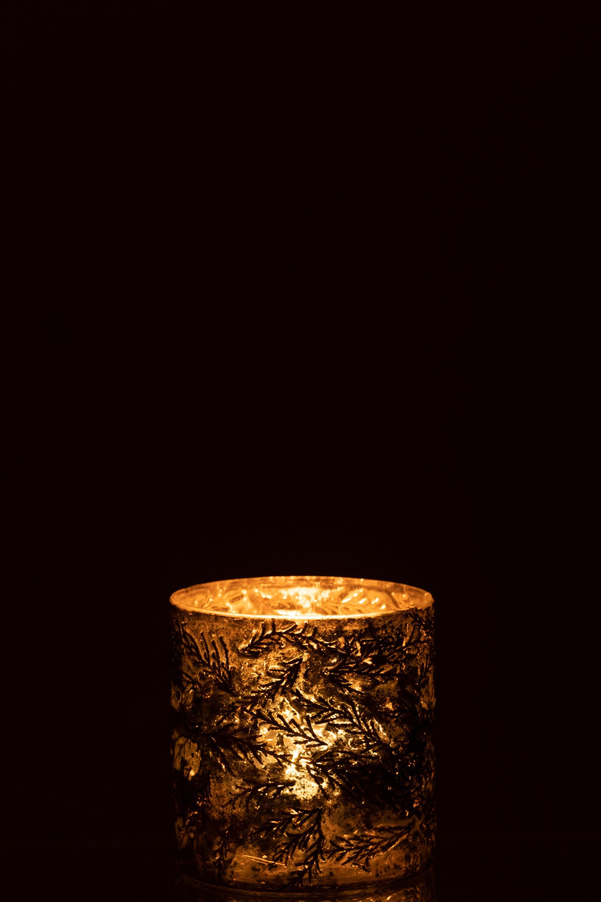 Tealight Holder Oxidized Cylinder Copper Small