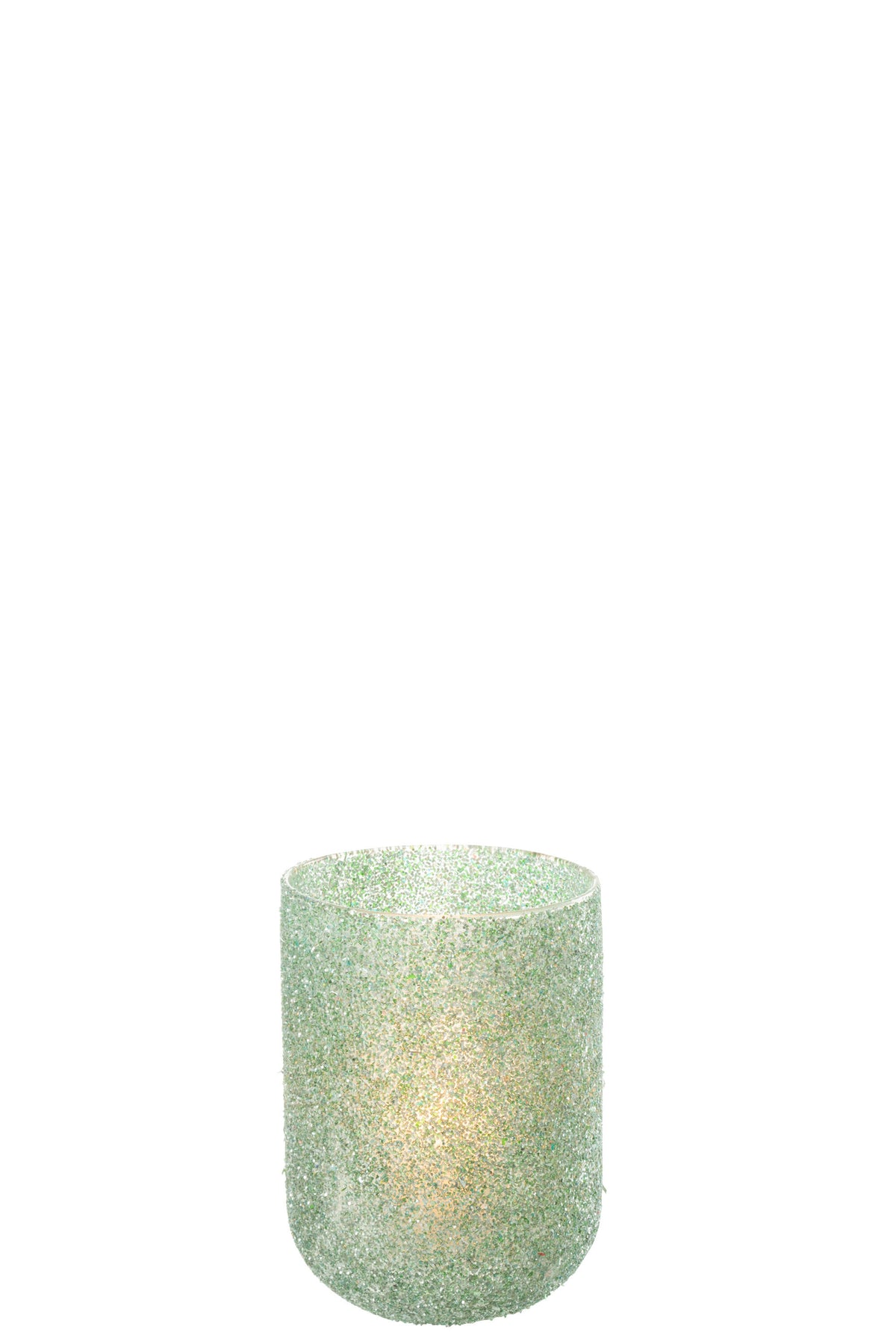 Candleholder Fore Glass Grn Medium