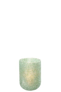 Candleholder Fore Glass Grn Medium