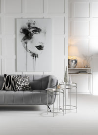 Wall Decoration Aquarel Glass/Paper White/Black