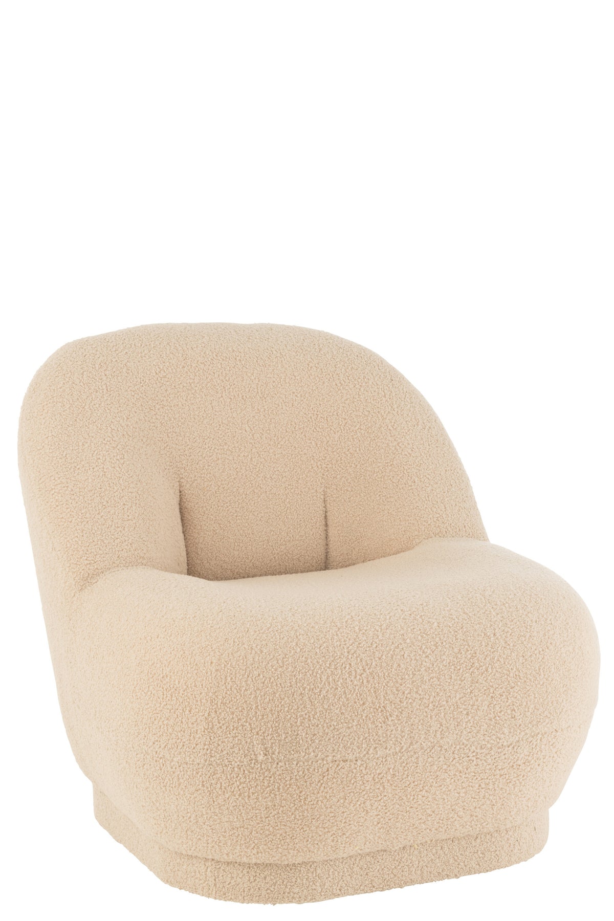 Stool Teddy Velvet White Warm Beige