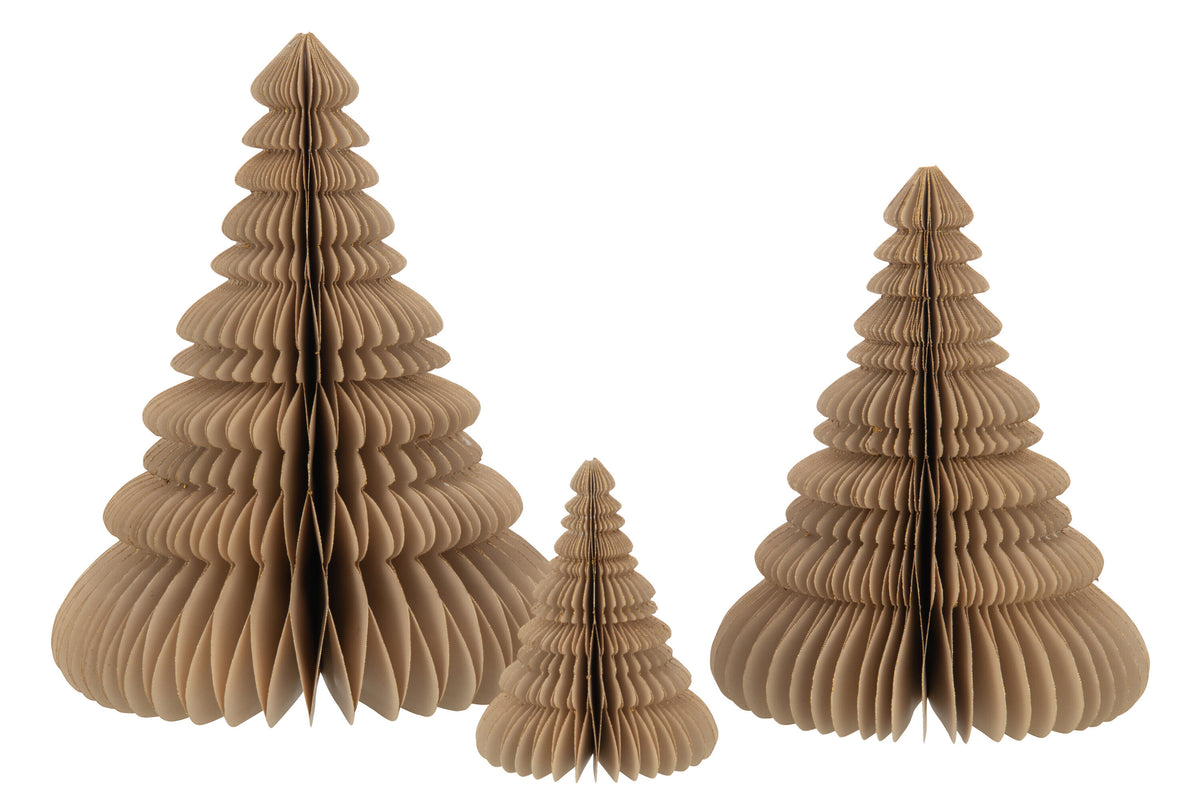 Christmas Tree Folding Paper Beige Large
