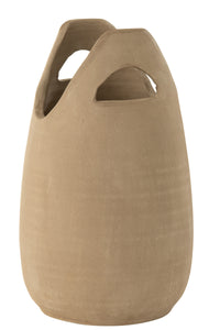 VAAS HANDVAT KERAMIEK BEIGE LARGE