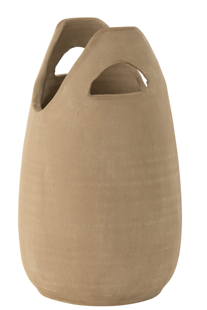 VAAS HANDVAT KERAMIEK BEIGE LARGE