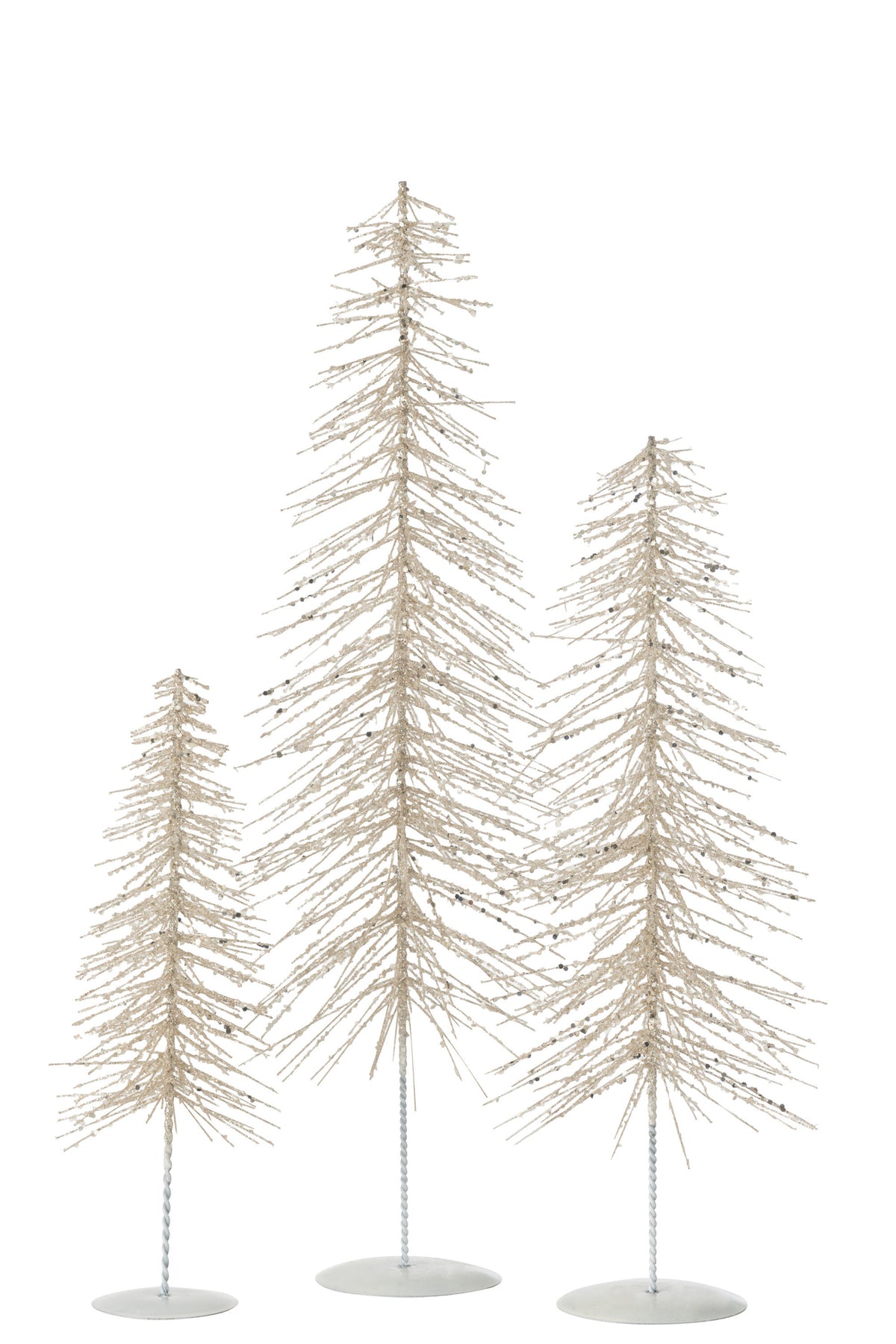 Christmas Tree Deco Glitters Metal/Plastic White/Silver Large