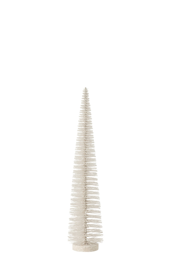 Christmas Tree Deco Glitters Plastic White Medium