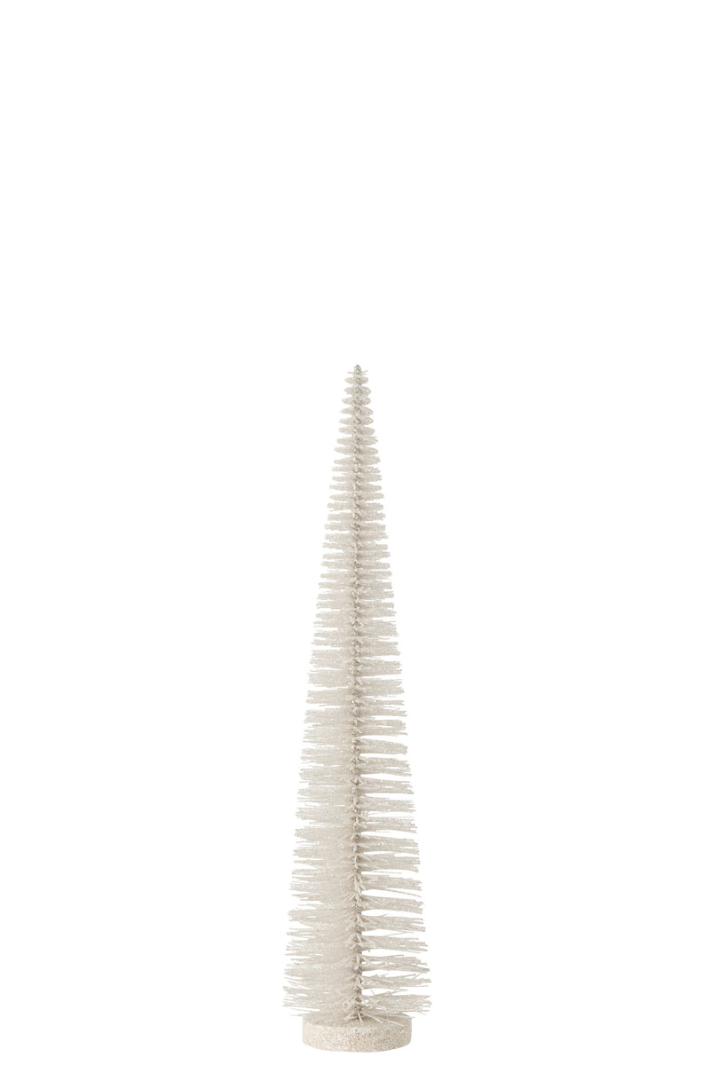 Christmas Tree Deco Glitters Plastic White Medium