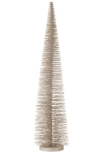 Christmas Tree Deco Glitters Plastic Greige Large