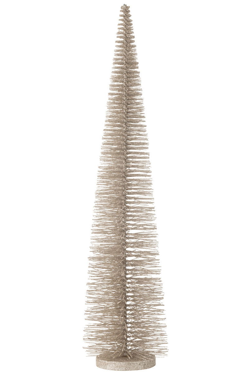 Christmas Tree Deco Glitters Plastic Greige Large