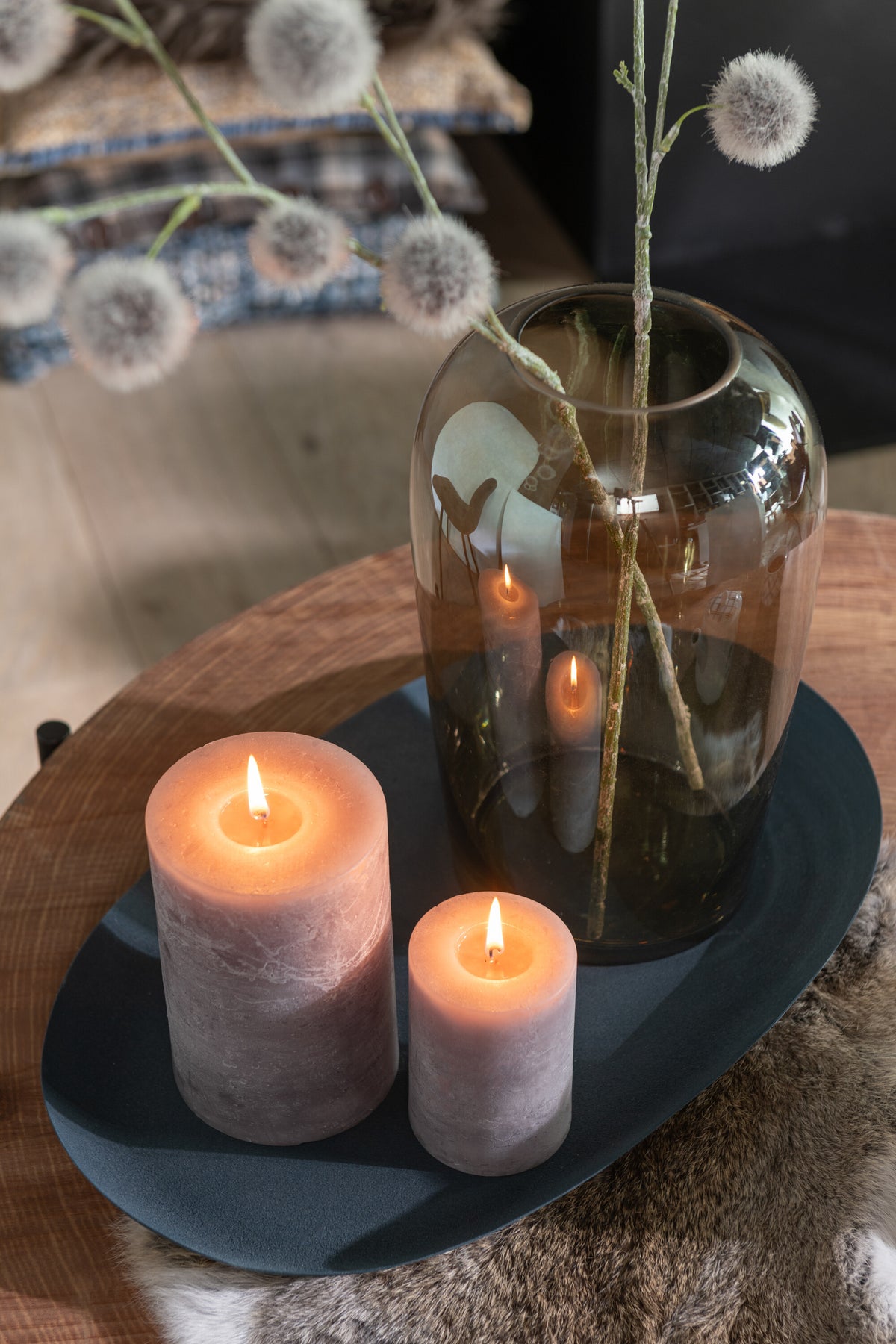 Set Of 2 Plates Oval Iron Blue