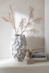 Vase Abstract Waves Clay Beige Large
