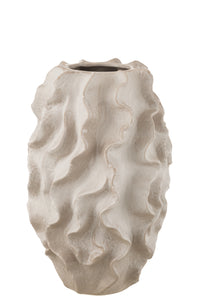 Vase Abstract Waves Clay Beige Large