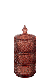 Jar 3 Levels Glass Orange