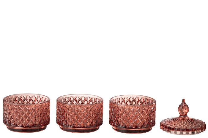 Jar 3 Levels Glass Orange