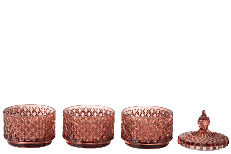 Jar 3 Levels Glass Orange