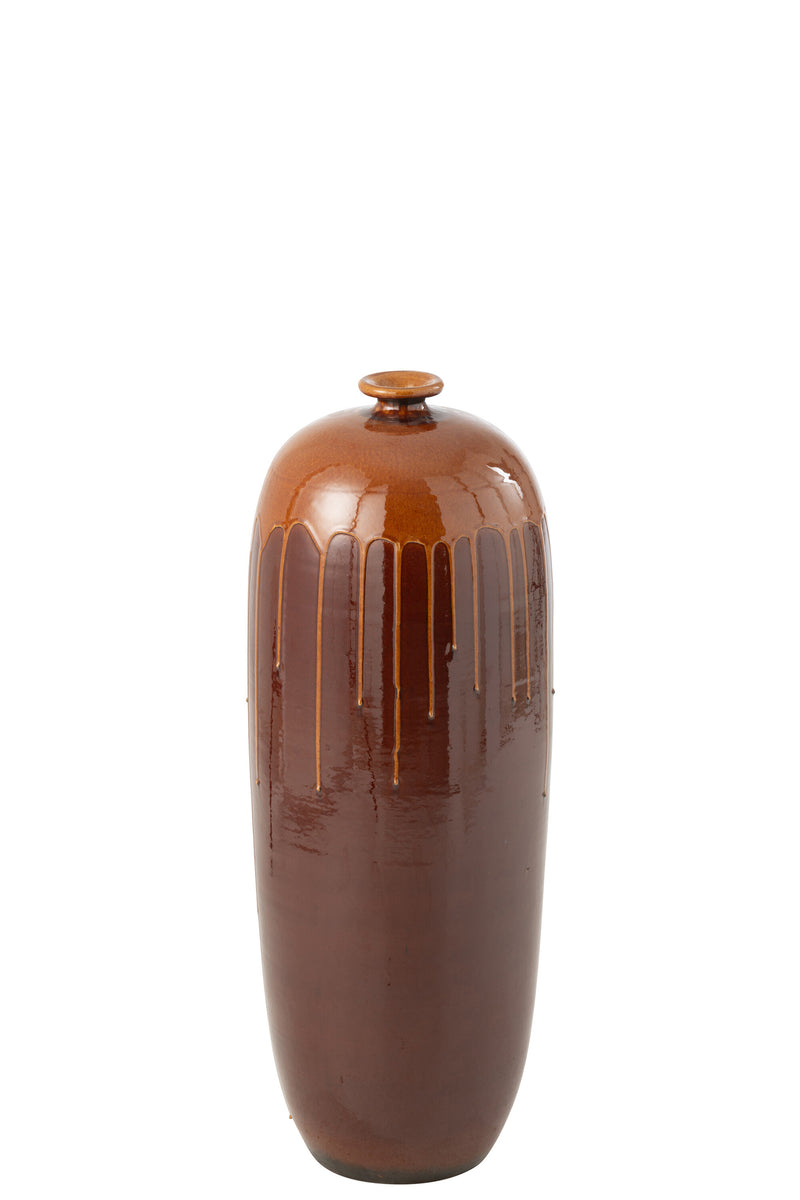 Vase Lee Terra Shiny Brown/Orange Medium