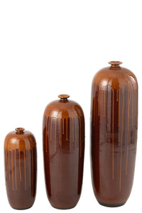 Vase Lee Terra Shiny Brown//Orange Large