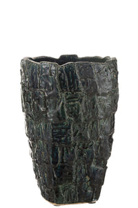 Vase Aoki Ceramic Petrol Green Large