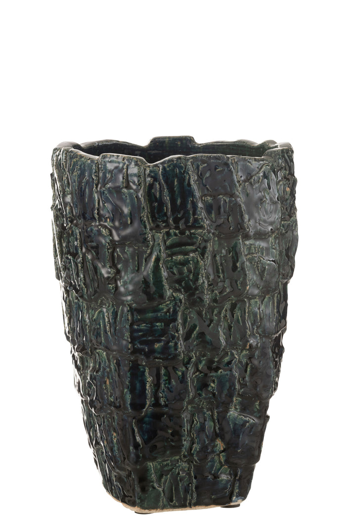 Vase Aoki Ceramic Petrol Green Large