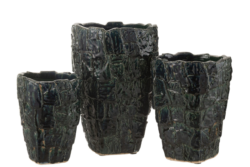 Vase Aoki Ceramic Petrol Green Large