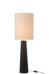 Table Lamp Threaded Ailanthus Wood Black/Grey