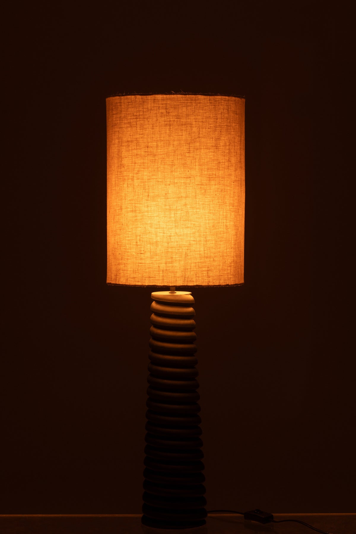 Table Lamp Threaded Ailanthus Wood Black/Grey