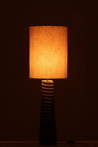 Table Lamp Threaded Ailanthus Wood Black/Grey