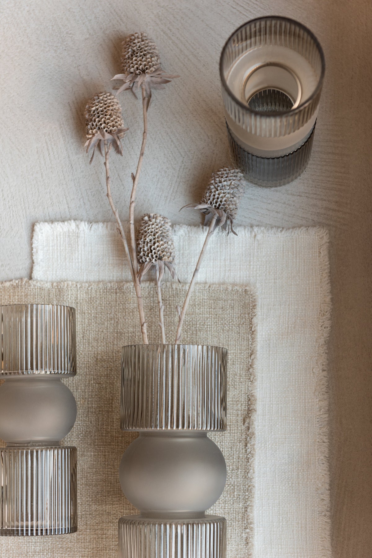 Vase/Candle Holder Candy Glass Grey Small