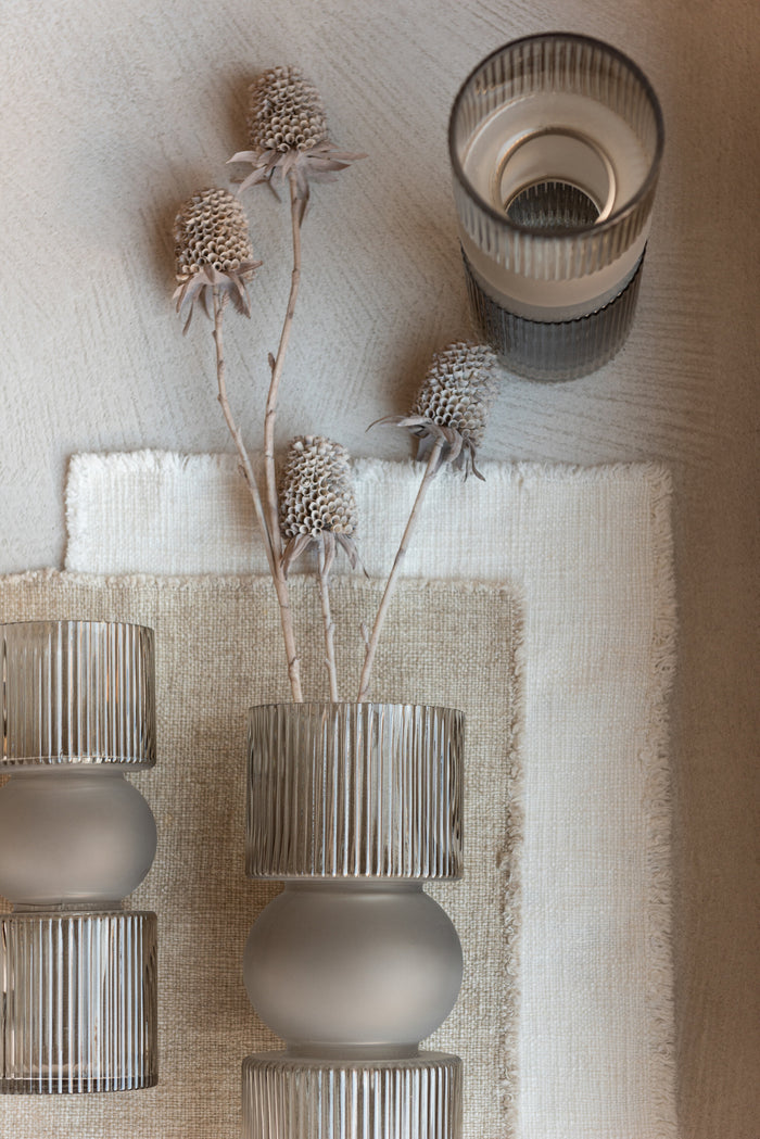 Vase/Candle Holder Candy Glass Grey Small