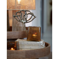 Ornament Papaver op voet 22x6x36 brons