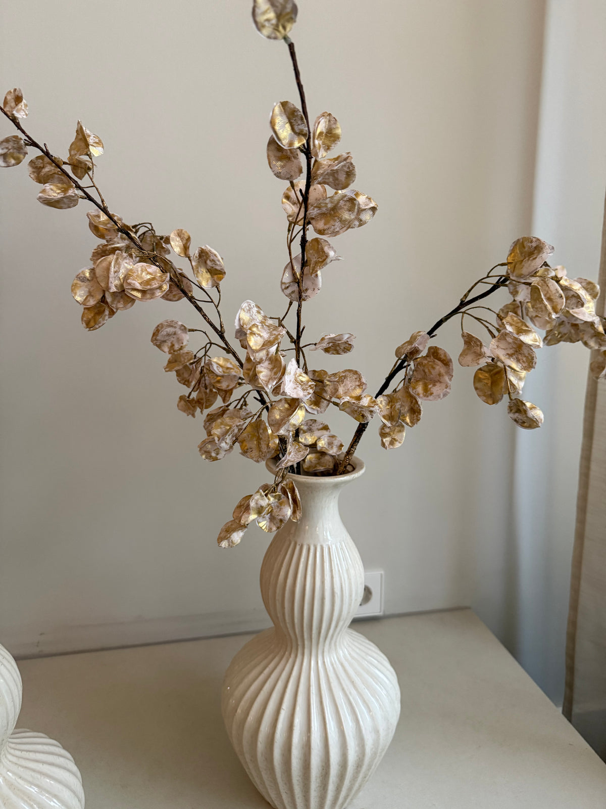 Zijden Lunaria Tak – Champagne Gold