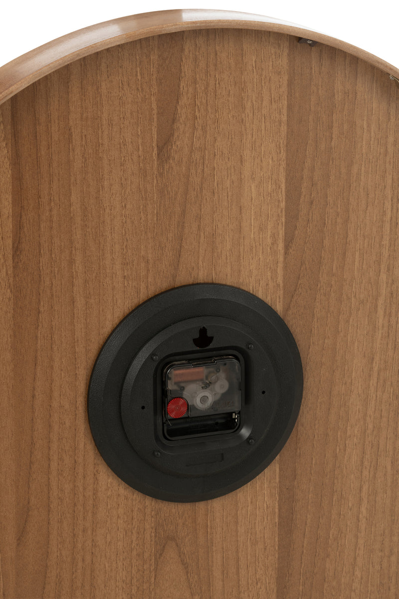 Wall Clock Plywood/Mdf Dark Natural Large