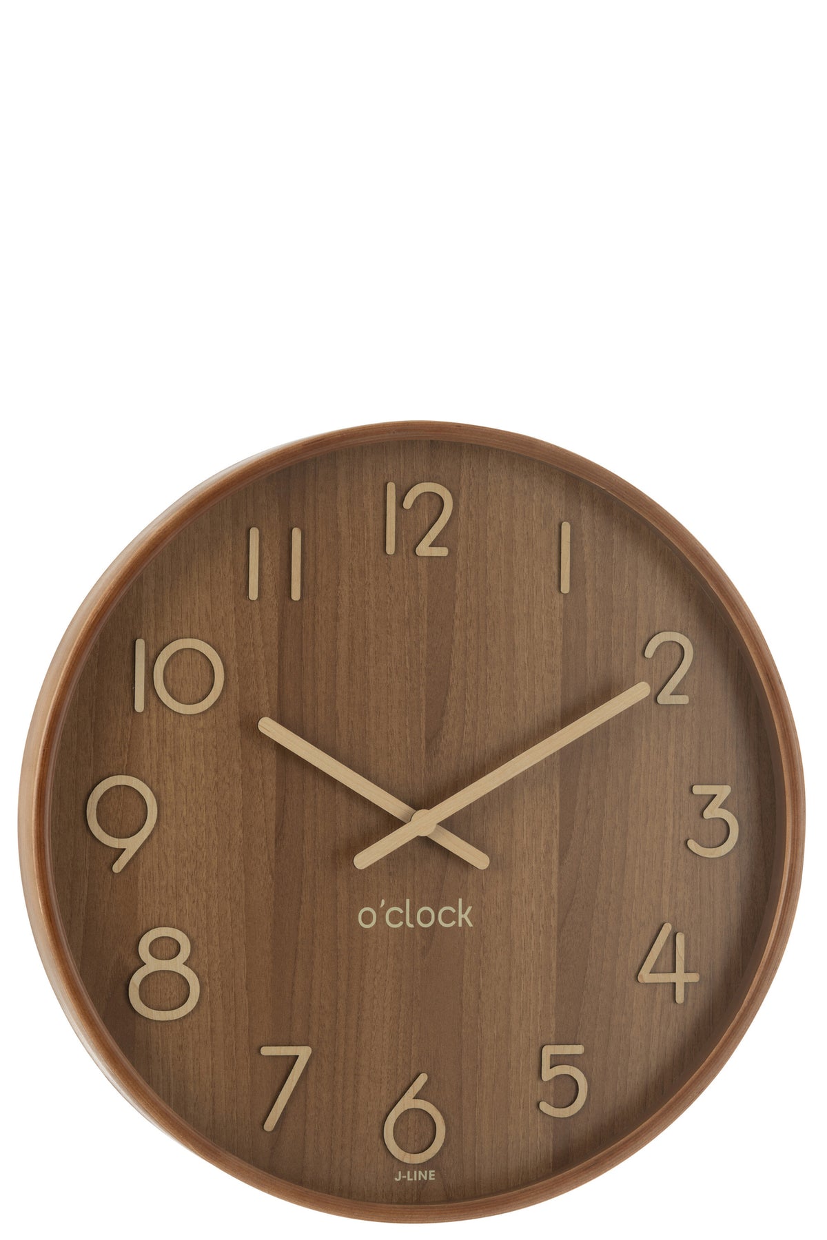 Wall Clock Plywood/Mdf Dark Natural Large